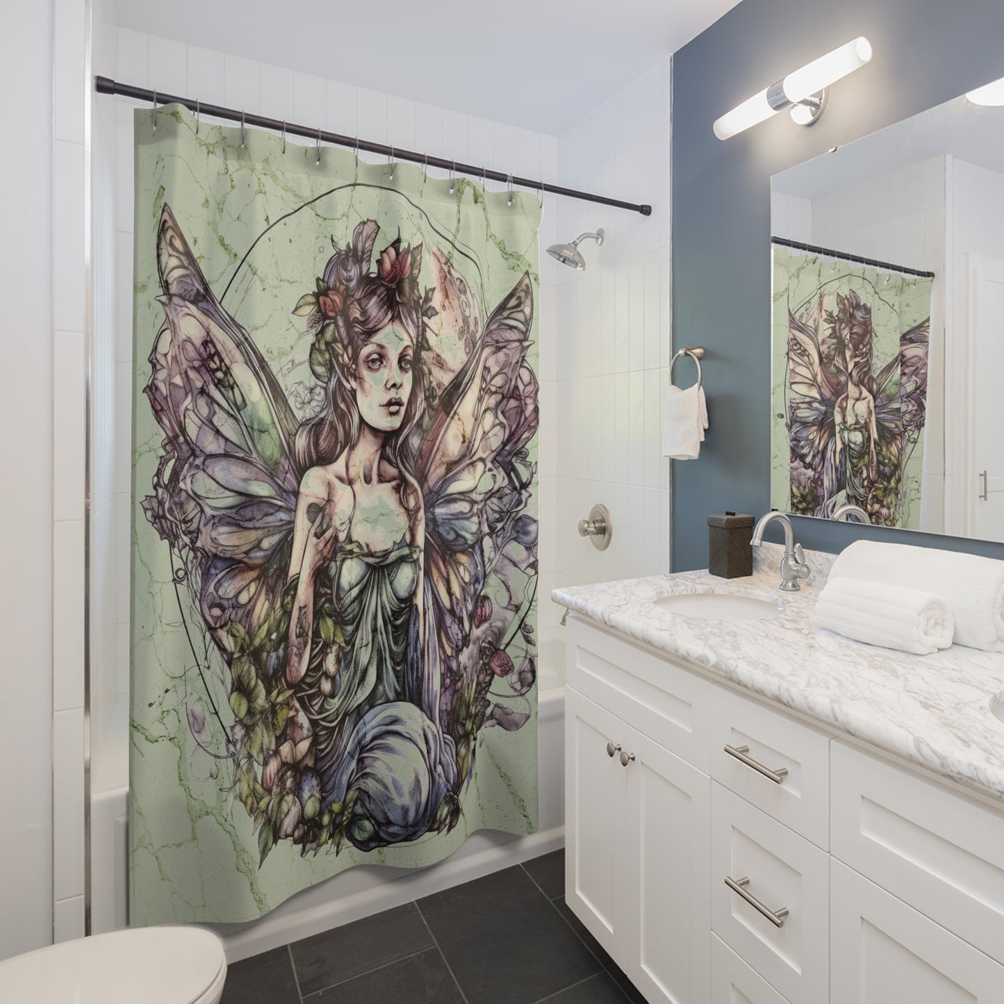 Gothic - Grunge Goddess - Shower Curtain - Home Decor, Bathroom Decor 71" x 74"