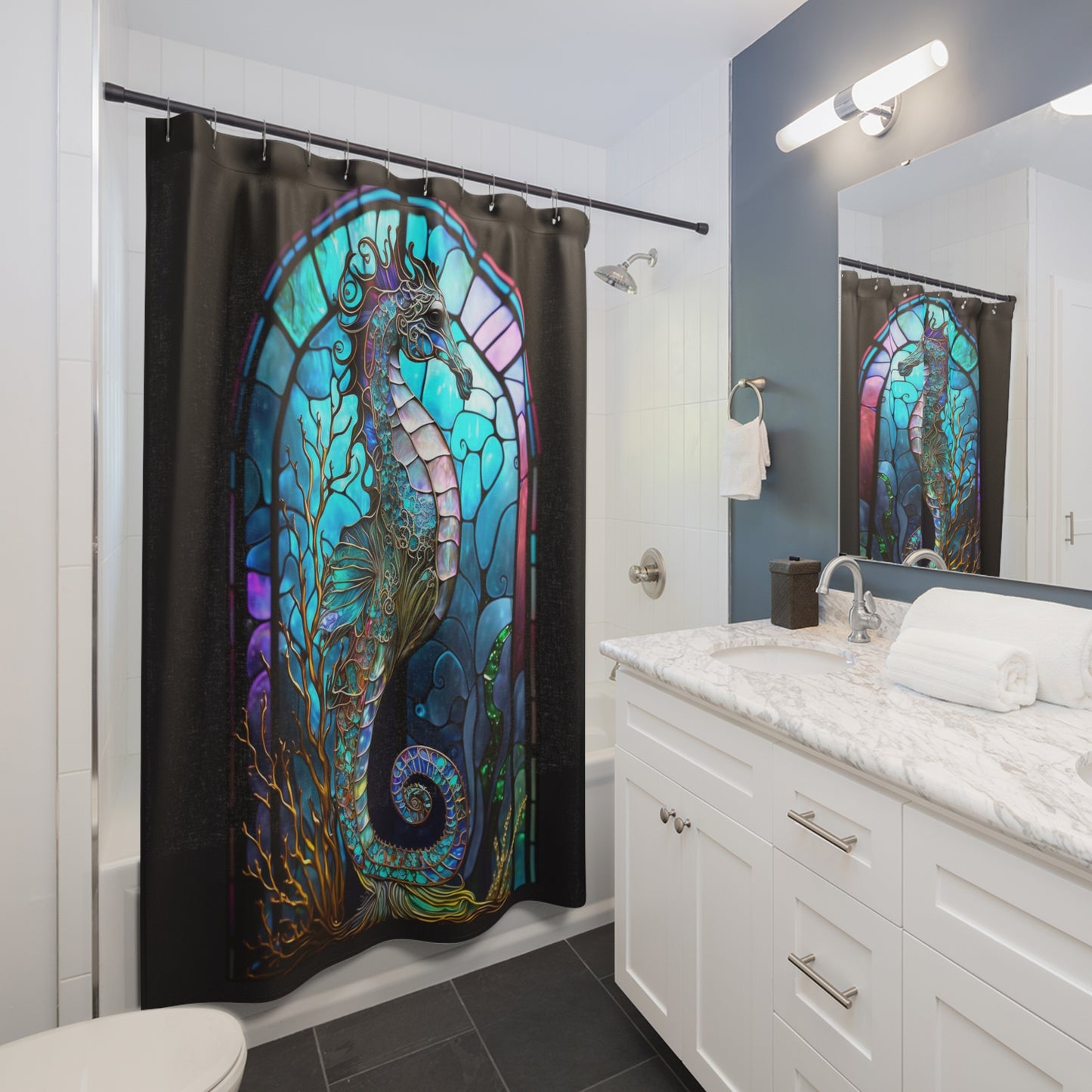 Framed Unicord Shower Curtain - Home Decor Bathroom Decor