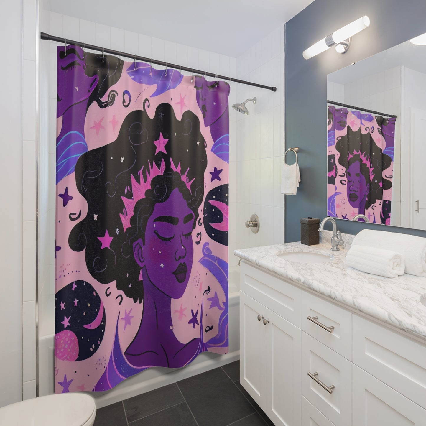 Celestial Goddess - Shower Curtain - Home Decor, Bathroom Decor 71"  x 74"