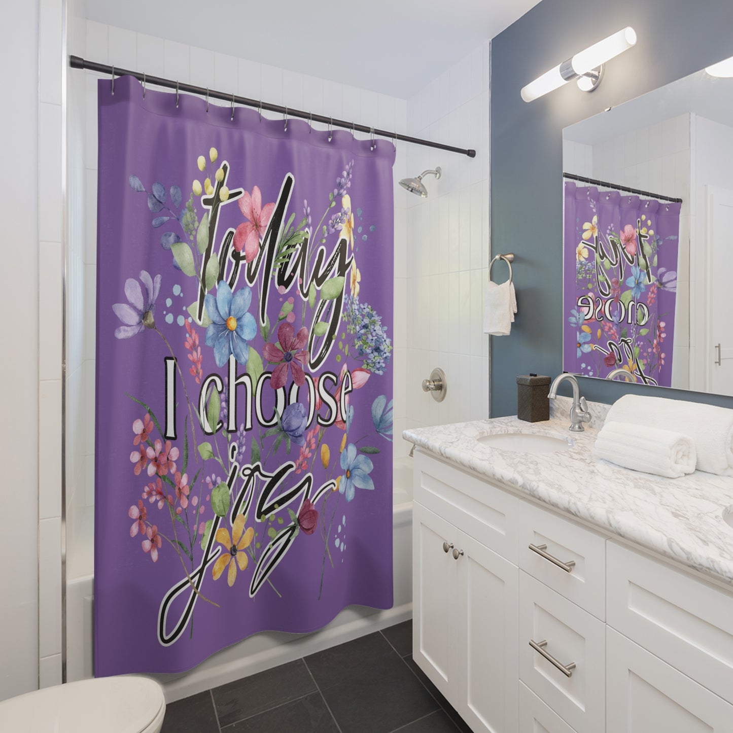 Motivational - SHOWER CURTAIN - Home Decor, Bathroom Decor, Today I Chose Joy