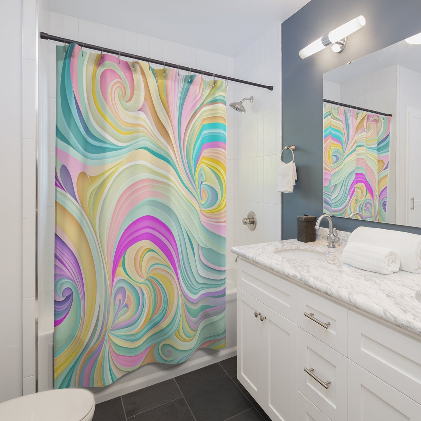 Retro, Groovy SHOWER CURTIAIN - Home Decor, Bathroom Decor, Housewarming Gift